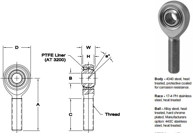 AURORAPRB-8T關(guān)節(jié)軸承圖紙