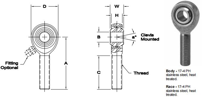 AURORASB-5E關(guān)節(jié)軸承圖紙